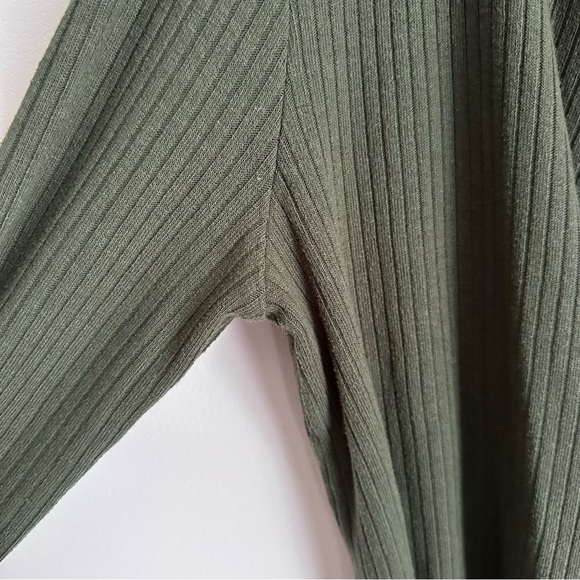 Lord & Taylor Context Dark Green Ribbed Open Front Cardigan - Picture 7 of 10
